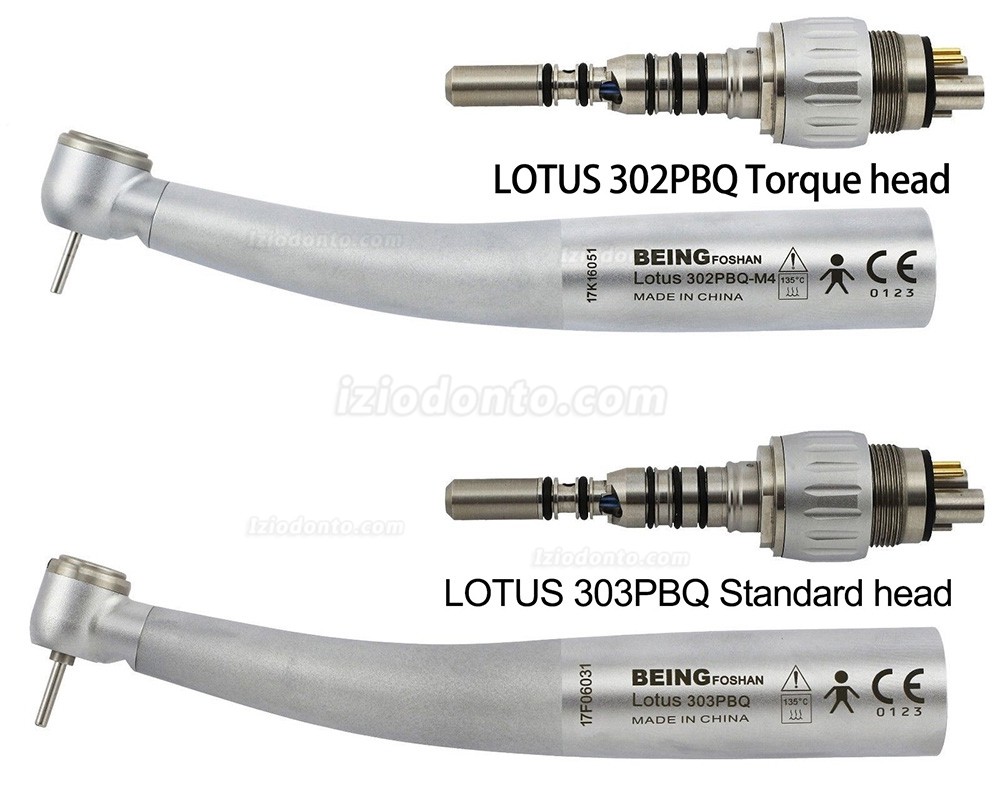 BEING Lotus 302 / 303PBQ Fibra Óptica Led Turbina Dentária Compatível com KAVO Multiflex acoplamento rápido